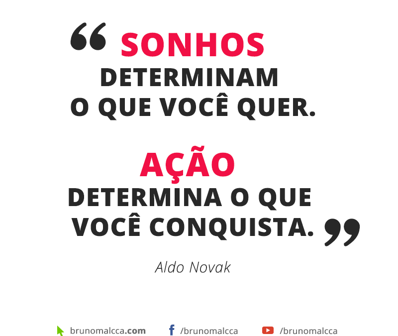 FRASE: Sonhos determinam o que você quer Ação determina o que você conquista